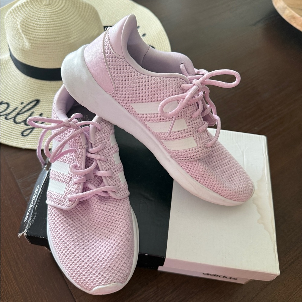 Adidas Pink Sneakers with Soft Mesh and White Sole